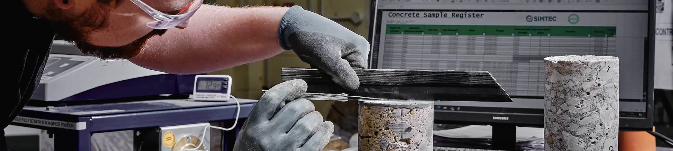 Concrete Core Samples in the lab